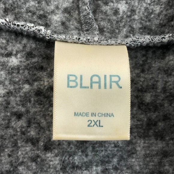 Blair Womens Cardigan Sweater 2XL Heather Gray Open Front Knit Cozy Casual - Picture 8 of 12